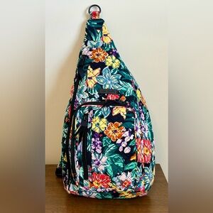 VERA BRADLEY FLORAL SLING BACKPACK "HAPPY BLOOMS" NWOT